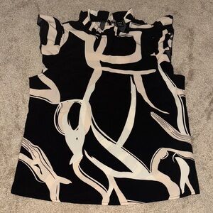 SHEIN Black and White Abstract Blouse